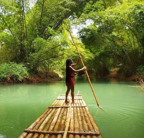 Jamaica Rafting Aesthetic, Jamaica Culture Aesthetic, Jamaica Bamboo Rafting, Jamaican Culture Aesthetic, Jamaica Travel Aesthetic, Bamboo Rafting Jamaica Pictures, Jamaica Trip Aesthetic, Jamaica Picture Ideas, Jamaica Rafting