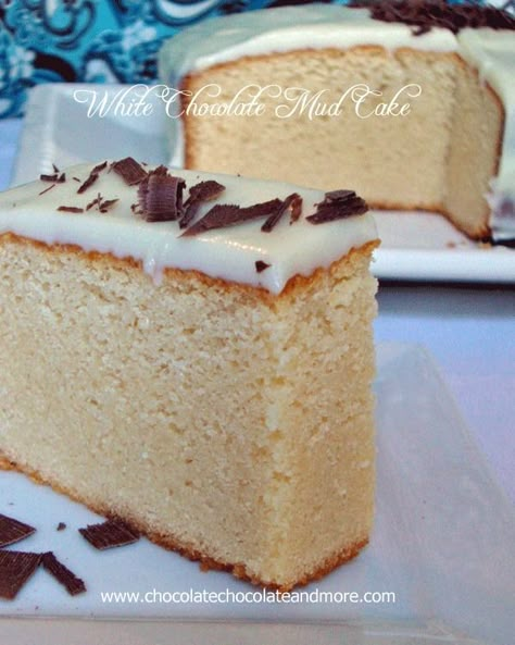 White Chocolate Mud Cake with a Sour Cream Ganache Cream Ganache, White Chocolate Mud Cake, Mud Cake Recipes, Chocolate Mud Cake, Mud Cake, Beverage Recipes, A Piece Of Cake, Just Cakes, Pie Cake