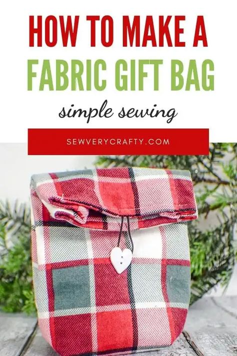 How to Make a Simple Fabric Gift Bag - Sew Very Crafty Fabric Gift Bag, Simple Fabric, Gift Bags Diy, Reusable Gift Bags, Ladder Stitch, Bags Diy, Simple Sewing, Beginner Sewing, Christmas Gift Bags