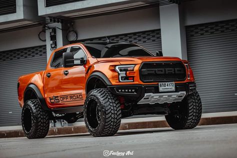 Thai Company Is Turning Ford Ranger Raptors Into F-150 Raptor Lookalikes | Carscoops Truk Ford, Ford Raptor Truck, Ford Explorer Accessories, Mobil Off Road, Raptor Truck, Ford F150 Raptor, Ford Trucks F150, F150 Raptor, Ford Ranger Raptor