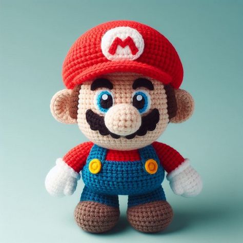 Mario Crochet Pattern, Mario Pattern, Mushroom Amigurumi, Super Mario Mushroom, Mario Crochet, Crochet Star Patterns, Crochet Angel, Nostalgic Gifts, Cute Chickens