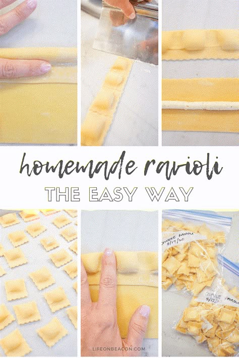 How To Make Ravioli Without A Machine, Make Ravioli From Scratch, Ravioli Without Pasta Maker, Homemade Ravioli Without Mold, Diy Ravioli Easy, Pasta Diy Noodles, Ravioli Recipe Dough, Homage Ravioli, How To Make Fresh Pasta By Hand