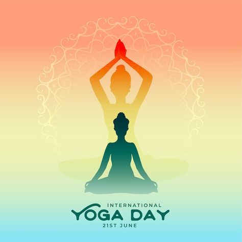 Colorful yoga day background with medita... | Free Vector #Freepik #freevector #poster