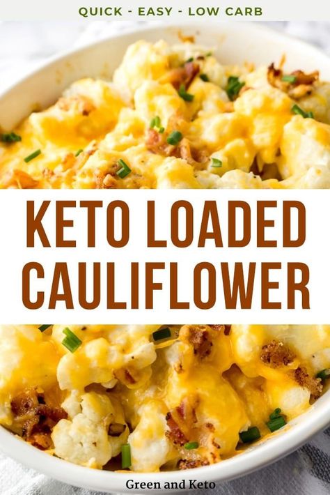 Keto Loaded Cauliflower, Keto Cauliflower Casserole, Keto Quiche, Loaded Cauliflower Casserole, Loaded Cauliflower, Keto Side, Loaded Baked Potato, Cauliflower Recipe, Cauliflower Casserole