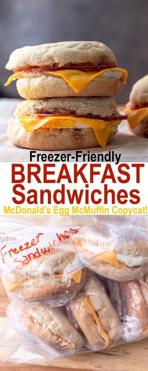 Make Ahead Breakfast Sandwiches, Healthy Breakfast Sandwich, Healthy Make Ahead Breakfast, Best Breakfast Sandwich, Egg Mcmuffin, Breakfast Sandwich Recipes, Make Ahead Breakfast Sandwich, Freezer Breakfast Sandwiches, Frozen Breakfast