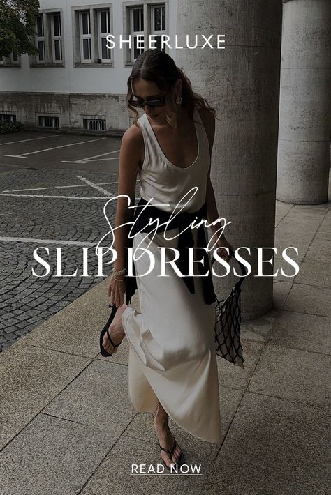 The Round-Up: Slip Dresses Silk Slip Dress Outfit Street Styles, White Slip Dress Outfit, Silk Slip Dress Outfit, Slip Dress Outfit Fall, Slip Dress Street Style, How To Style A Slip Dress, Style A Slip Dress, Slip Dress Layering, Dress Street Style