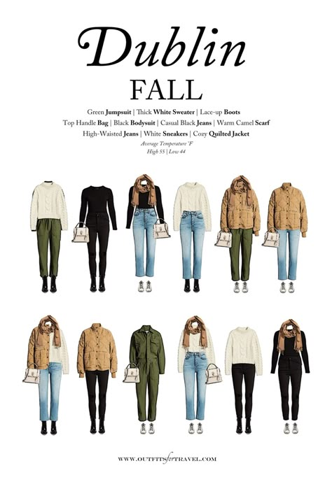 Seasonal Guide: 10 pieces you need to pack for Dublin in the fall. See our Dublin fall packing list for what to wear to Dublin, Ireland in the fall of 2020. Dublin Capsule Travel Wardrobe for September, October and November. Fall outfits 2020. Capsule Wardrobe For Ireland Fall, What To Wear Ireland Fall, Travel Capsule Wardrobe Fall Ireland, Dublin Ireland Outfits September, Ireland Outfit Ideas Fall, Travel Capsule Wardrobe Autumn Europe, Dublin October Outfits, Packing For Uk In Fall, Packing Capsule Wardrobe Fall