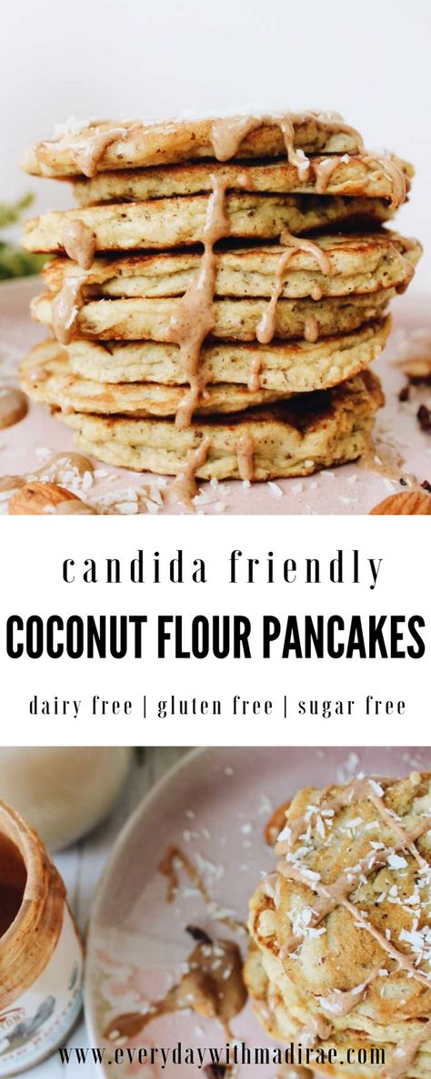 Candida Friendly Recipes, Candida Cleanse Recipes, Anti Candida Recipes, Candida Overgrowth Symptoms, Candida Cleanse Diet, Anti Candida Diet, Coconut Flour Pancakes, Candida Recipes, Coconut Pancakes