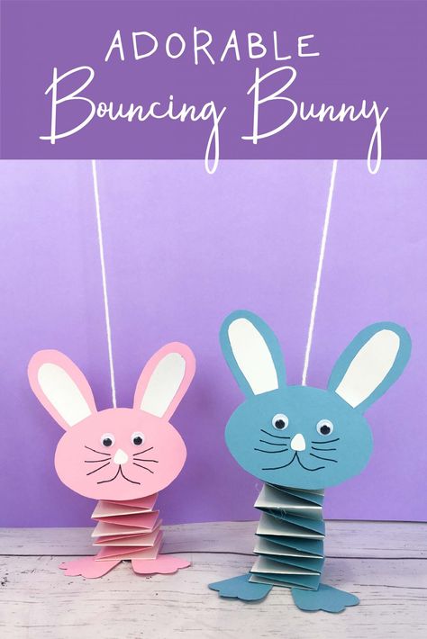 How to Make a Cute Bouncing Bunny Spring Bunny Crafts, Bunny Activities, Bunny Dance, Dance Crafts, Paper Bunny, Rabbit Crafts, Kids Pop, Easter Bunny Crafts, Kindergarten Crafts