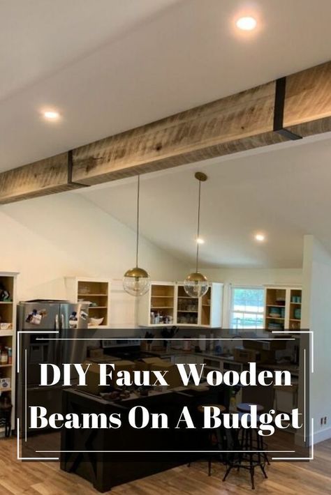 Diy Faux Wood Beams, Faux Wooden Beams, Ceiling Beams Living Room, Faux Ceiling Beams, Ceiling Diy, Beams Living Room, Wooden Beams Ceiling, Faux Wood Beams, Faux Beams