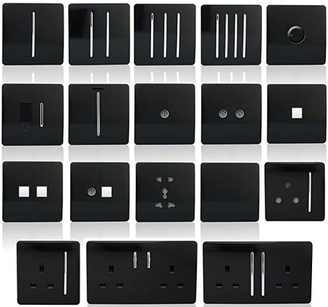 Black Light Switch, Modern Light Switches, Designer Light Switches, Recessed Ceiling Spotlights, Usb Box, Light Switches And Sockets, Switches And Sockets, Led Accessories, Light Switches