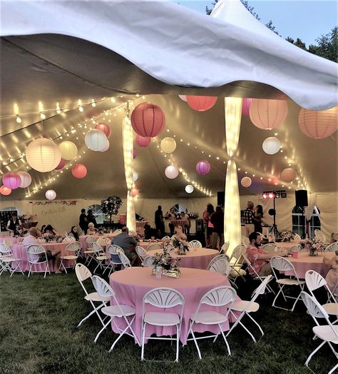 Party Tent Decorating Ideas, Party Tent Ideas, Tent Decorating Ideas, Party Tent Decorations, Outdoor Party Tent, Pink Graduation Party, Grad Party Theme, Sweet 16 Party Themes, College Grad Party