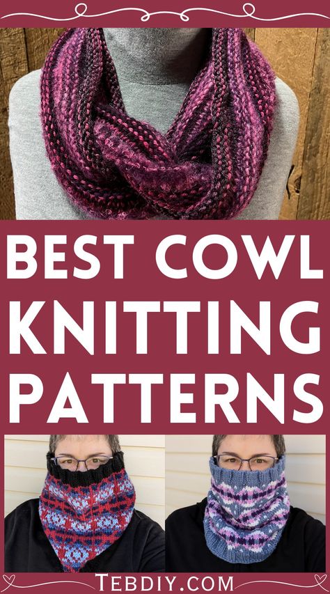 Knit Cowl Patterns In Unique Colors Knit Cowls Patterns Free, Knit Cowl Pattern Free Neck Warmer, Knitted Cowl Patterns Free, Cowl Knitting Patterns Free, Cowl Patterns Free, Free Cowl Knitting Patterns, Knitted Cowl Patterns, Knitting Patterns Free Scarf Cowls, Knit Cowl Patterns