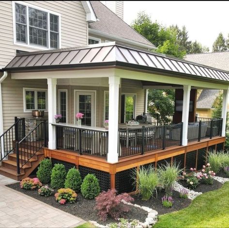 Vinyl Pergola Patio Ideas, Pergola Privacy, Ipe Deck, Screened Porch Designs, Covered Patios, Patio Deck Designs, Sunroom Designs, Home Exterior Makeover, Deck Designs Backyard