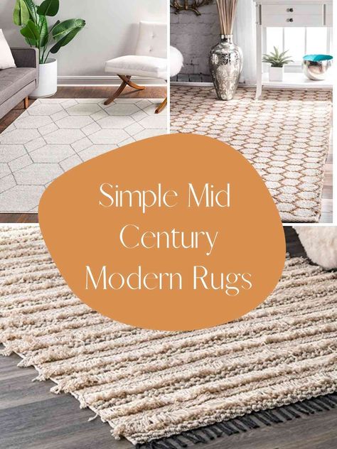 41+ Mid Century Modern Rug Ideas - PinkPopDesign Bedroom Rug Mid Century Modern, Modern Area Rugs Bedroom, Midcentury Modern Area Rug Living Rooms, Living Room Rug Mid Century Modern, Mid Century Dining Room Rug, Mid Century Modern Rug Bedroom, Mid Century Modern Dining Room Rug, Mcm Area Rugs, Mid Century Modern Runner Rug