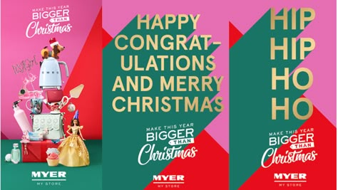 It’s ‘Bigger Than Christmas’ at Myer This Year in Spectacular Campaign | LBBOnline Christmas Ads Design, Christmas Ad Design, Holiday Campaign Design, Christmas Campaign Ideas, Christmas Campaign Design, New Year Design Graphic, Gap Christmas Campaign, New Year Campaign, Holiday Marketing