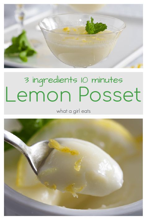 Posset Dessert, Lemon Posset Recipe, Posset Recipe, Lemon Posset, English Desserts, Easiest Dessert, Rich Desserts, Pub Food, Lemon Desserts