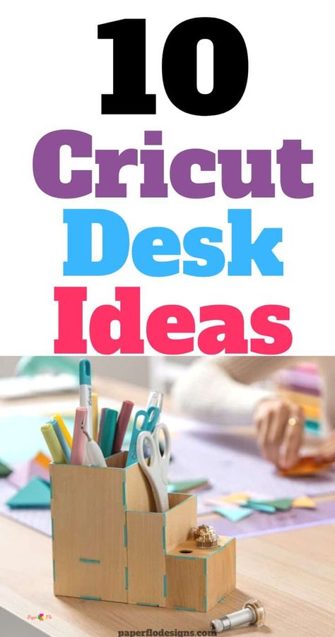 Cricut Area Set Up, Cricket Desk Ideas, Organizing Cricut Supplies Craft Rooms, Cricut Setups, Craft Bench Ideas, Cricket Craft Room Ideas, Cricut Office Space Home Office, Craft Room Cricut Organization, Diy Cricut Desk