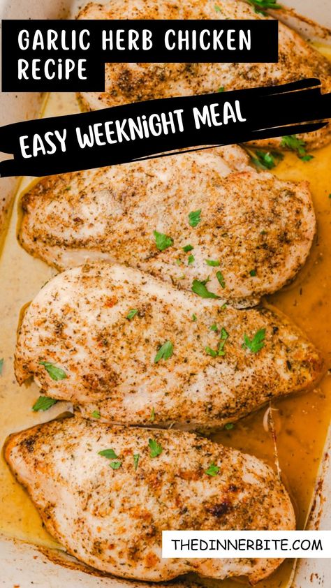 Savory, juicy, and oh-so-delish! 😋 Introducing our Garlic Herb Chicken - the ultimate easy-to-make weeknight meal! Say hello to tender chicken infused with flavorful garlic and herbs. It's a crowd-pleaser and perfect for busy weeknights! 🍽️👨‍🍳 Lipton Savory Herb And Garlic Chicken, Garlic And Herb Chicken Marinade, Garlic Herb Baked Chicken, Garlic Herb Chicken Marinade, Lipton Savory Herb And Garlic Recipe, Garlic And Herb Seasoning Recipe, Garlic Herb Chicken Breast, Garlic And Herb Chicken, Garlic Chicken Marinade