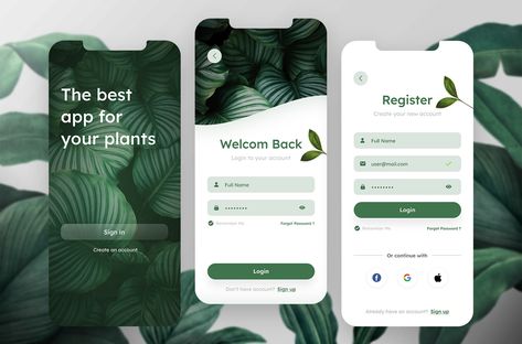 Plant App Icon, การออกแบบ Ui Ux, Ui Design Tutorial, Login Ui, Application Ui Design, Login Page Design, Mobile Login, Ux Design Mobile, Login Design