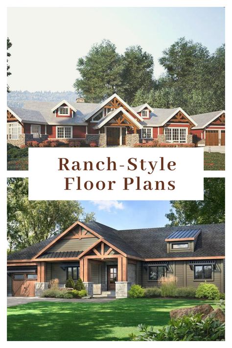 Rambler Ranch Style Homes, Large Ranch Style Homes, Home Plans One Story Open Floor, Open Concept Floor Plans Ranch, Large One Story House Plans, Ranch House Blueprints, Ranch Style Homes Plans Open Floor, Open Concept Ranch Home, Country House Plans One Story