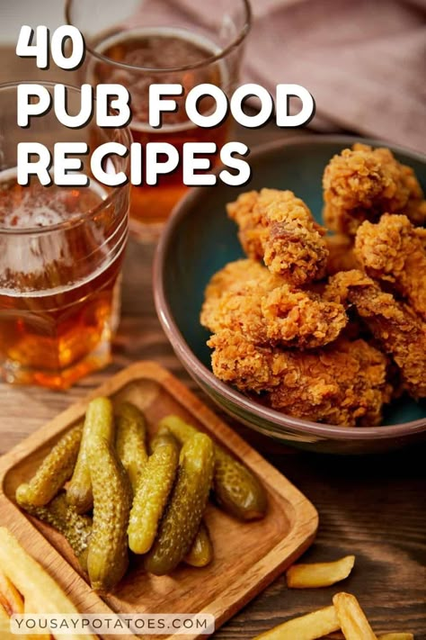 Pub Meals Recipes, Gastro Pub Food Starters, Pub Food Ideas Appetizers, Bar Bites Restaurant, British Pub Recipes, Pub Style Food Ideas, Pub Night Party, Bar Food Recipes Restaurant, English Pub Food Recipes