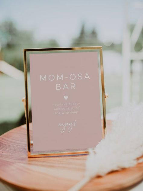 Momosa Bar Printable Sign Baby Shower Mom-osa Bar | Etsy Australia Mum-osa Bar, Mom Osa Bar Ideas, Mom Osa Bar Sign, Mom-osa Bar Sign, Minimalist Diy, Bachelorette Weekend Itinerary, Mom-osa Bar, Mimosa Bar Sign, Colors Background