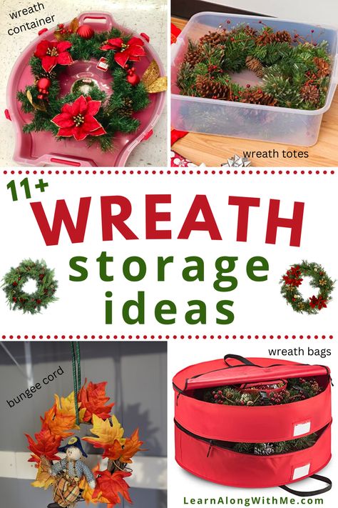 Do you have a lovely wreath you want to display again next year? Check out these wreath storage ideas. 
Hopefully at least one of these ideas will work for your wreath collection.

It includes different wreath storage bags, wreath storage containers, and ways to store wreaths with things you probably already have around the house. 

Check it out and be prepared to store your beautiful wreaths.

#Christmasdecorations  #Christmas  #Falldecor  #wreathstorageideas Store Wreaths Ideas, Wreath Organization Storage Ideas, Wreath Storage Ideas Organizing, How To Store Wreaths, Wreath Storage Ideas, Wreath Storage Containers, Store Christmas Lights, Christmas Light Storage, Stick Wreath