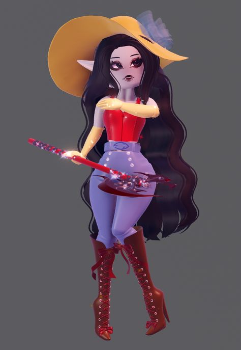 marceline the vampire queen🦇 Marceline Roblox Avatar, Royal High Vampire Outfit, Rh Vampire Fit, Royale High Vampire Outfits, Vampire Royale High, Royale High Vampire, Royale High Halloween Outfits, Royal High Outfits Ideas, Roblox Royale High Outfits