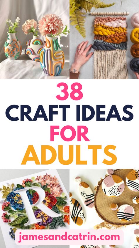 Discover fun, creative craft ideas for adults! Get inspired with easy DIY projects, art techniques and craft ideas. :art::scissors: Craft Ideas For Adults, Hadiah Diy, Kraf Kertas, Craft Projects For Adults, Arts And Crafts For Adults, Crafts For Seniors, Quick Crafts, Creative Craft, Adult Crafts