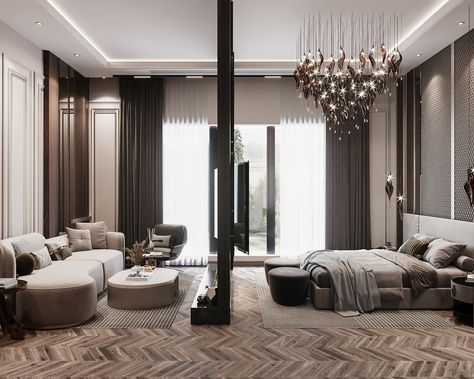 Bedroom Interior Design Luxury Master Suite, Luxury Bedroom Design Master Suite, Luxurious Bedrooms Master, Luxury Modern Apartment, Master Suite Design, Styled Bedroom, Bedroom Behance, Luxury Master Suite, Master Suite Bedroom