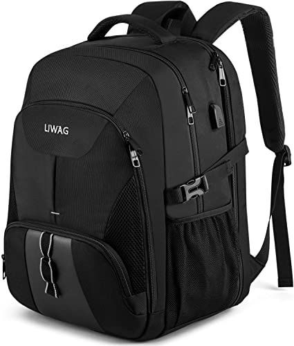 Extra Large 50L Travel Laptop Backpack,Water Resistant Work Backpacks Bag with USB Charging Port, Anti Theft Big Business Backpack, 17 inch Computer Rucksack for Men Women College School Gift -Black #UK Business Rucksack, High School Backpack, Large Backpack Travel, Big Backpacks, Tech Backpack, Travel Laptop Backpack, Work Backpack, Business Backpack, Luggage Strap