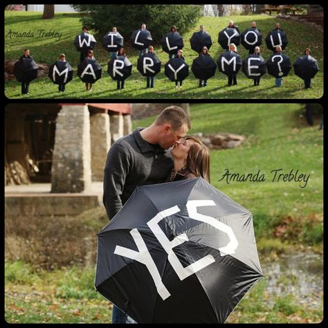 My engagement story: Top picture=how he asked (most of our friends and family behind the umbrellas) Bottom picture taken after the proposal with the "yes" umbrella. Best day of my life so far :) Seattle Weather, Engagement Design, Proposal Ideas Engagement, Engagement Story, Creative Engagement Photo, Creative Proposals, Proposal Pictures, Ways To Propose, Always A Bridesmaid