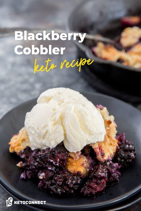 This keto blackberry cobbler combines fresh blackberries and a simple crumb topping to create the perfect spring time dessert! Keto Cobbler, Easy Blackberry Cobbler Recipe, Blackberry Filling, Easy Blackberry Cobbler, Blackberry Cobbler Recipe, Spring Time Desserts, Blackberry Recipes, Blackberry Cobbler, Low Carb Ice Cream