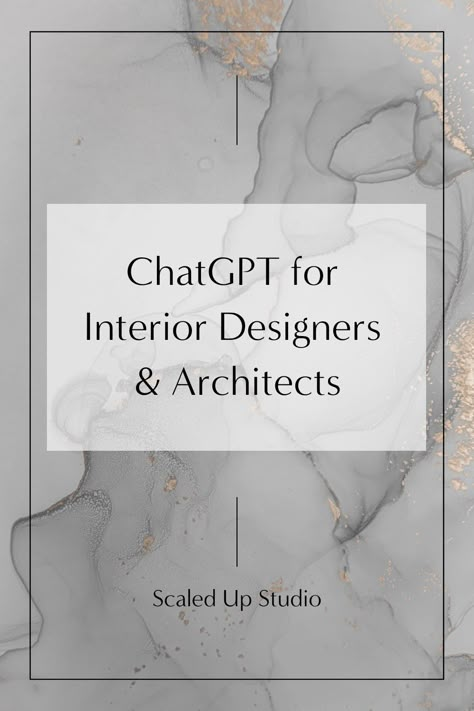 ChatGPT for Interior Designers and Architects — Scaled Up Studio | Website & Marketing Templates for Interior Designers & Architects Architecture Marketing Ideas, Instagram Bio Ideas For Interior Designers, Interior Design Techniques, Interior Design Charts, Inspiring Interior Design, How To Create An Interior Design Portfolio, Instagram For Interior Designers, Interior Designers Logo, Working Drawings Interior Design