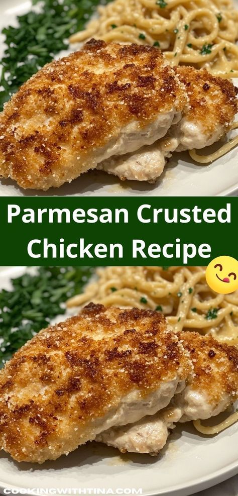 Looking for an easy dinner that feels gourmet? This Parmesan Crusted Chicken Recipe boasts irresistible flavor and a crispy texture, making it a go-to option for busy nights when you want something special. Parmesan Crusted Chicken Recipe, Crusted Chicken Recipes, Chicken With Italian Seasoning, Hearty Chicken, Parmesan Crusted Chicken, Parmesan Crusted, Crusted Chicken, Yummy Chicken Recipes, Cook Chicken Breast