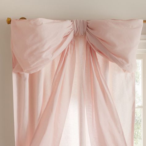 loveshackfancy-oversized-bow-curtain Pink Curtains, Big Girl Rooms, Pottery Barn Teen, Wooden Storage, Baby Girl Nursery, Room Inspiration Bedroom, Curtains Bedroom, Wooden Shelves, Cotton Voile