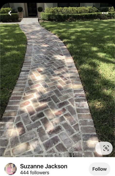 Front Yard Walkway, Brick Sidewalk, Brick Path, Brick Walkway, Garden Tiles, Brick Pattern, Brick Patios, Back Garden, Home Exterior