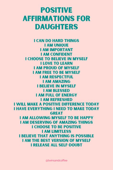 160 Loving Positive Words of Affirmation for Daughter Words Of Affirmation For Teenage Daughter, Affirmation For Daughter, Daily Affirmations For Daughter, Affirmations For Daughters, Words Of Affirmation For Daughter, Daughter Affirmations, Positive Words Of Affirmation, Love My Daughter Quotes, Katie Rose