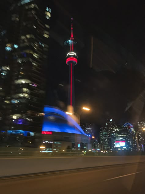 Canada At Night, Downtown Toronto Aesthetic Night, Canada Night, Toronto At Night, Canada Toronto, Toronto Cn Tower, Toronto Pictures, Toronto Girls, City Life Aesthetic