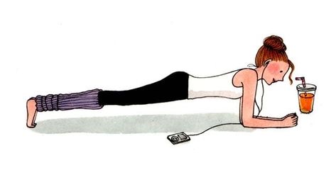 Kanako Kuno, My Little Paris, Plank Pose, Fitness Art, 카드 디자인, Girly Drawings, Cartoon Pics, Girly Art, Just Girly Things