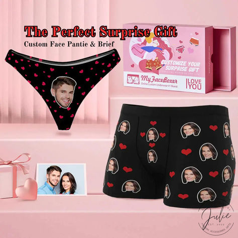 Valentine's Day is less than a month away so make it unique this year by surprising your lover with our custom face undies. Our Valentine’s Day collection is full of unique custom designs to give your loved ones a good laugh & time. Visit our shop for more selections & order yours today! Big Sales right now, save up to 20% off + Free Shipping. Stuff For Him, Personalized Boxers, Cute Love Heart, Unique Valentines Gifts, Unique Valentines, Valentine Ideas, Clean Machine, Couple Matching, Personalized Clothes