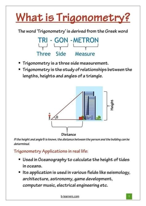 Angle Of Elevation, Trigonometric Identities, Trigonometric Ratios, Trigonometry Worksheets, Complementary Angles, Studie Hacks, Teaching Math Strategies, Math Charts, Mathematics Worksheets