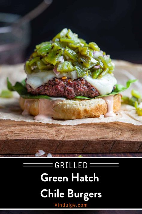 Cheeseburgers topped with a green chile salsa on a brioche bun is a taste of New Mexico. Grill the cheeseburgers hot and fast for the best green chile cheeseburger recipe. Hatch Green Chili Burgers, Green Chile Cheeseburger, Green Chili Burger, Bbq Dinner Recipes, Green Chile Salsa, Chili Burgers, Hatch Green Chili Recipe, Bbq Dinner Party, Chile Salsa