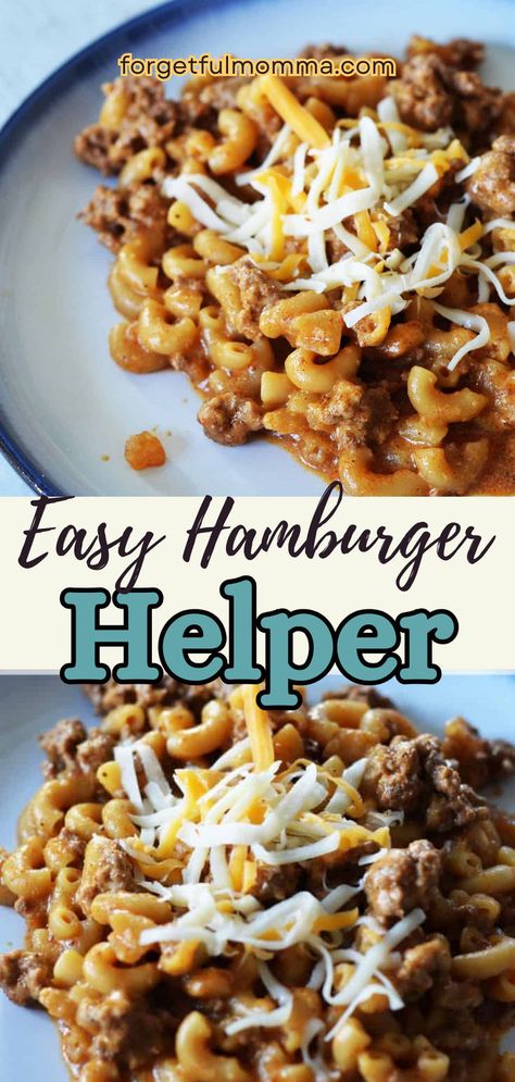 Quick Hamburger Recipes, Easy Homemade Hamburger Helper, Hamburger Helper Homemade, Hamburger Helper Recipes, Easy Hamburger, Homemade Hamburger, Eat A Lot, Homemade Hamburgers, Hamburger Helper