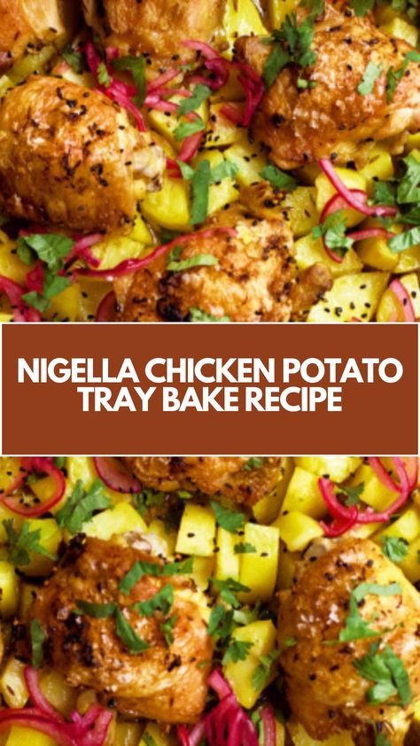 This delicious Nigella-inspired chicken and potato tray bake is a quick, easy, and flavorful meal perfect for busy weeknights. Packed with aromatic spices and crispy, golden chicken, it’s a comforting dish you can make using pantry staples. The tender potatoes soak up all the zesty lime and warm spice flavors, making every bite irresistible! Vegetarian Traybake, Tray Bakes Dinner, Tray Bake Dinner, Nigella Recipes, Chicken Tray Bake Recipes, Traybake Dinner, Chicken Lickin, Chicken Potato Bake, Nigella Lawson Recipes