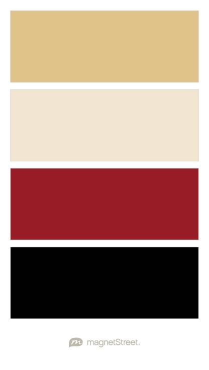 Gold, Champagne, Custom Red, and Black Wedding Color Palette - custom color palette created at MagnetStreet.com Navy Wedding Colors, Custom Refrigerator, Burgundy Wedding Colors, Wedding Color Trends, Pintura Exterior, Gold Champagne, Salou, Wedding Color Palette, Navy Wedding