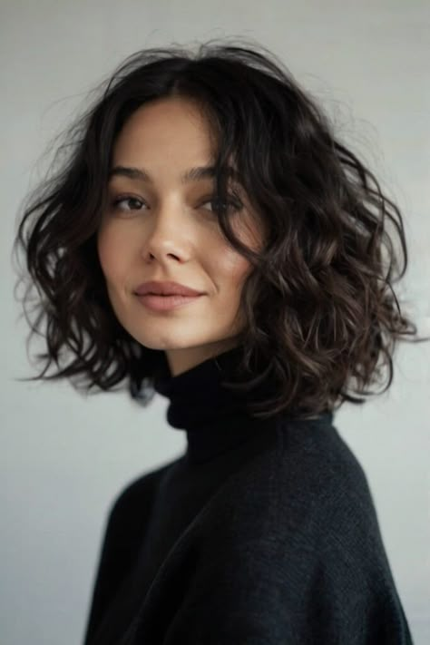 Top 19 Low-Maintenance Medium-Length Haircuts That Everyone Is Talking About - Bangz Hair Design Wavy Bob With Face Framing Layers, Wavy Brunette Hair Medium, Wavy Lob Hairstyles Mid Length, Haircut Mid Length Wavy, Hairdos For Wavy Hair Medium, Thick Wavy Lob, Bob For Naturally Wavy Hair, Wavy Long Bob Haircuts, Long Wavy Lob Haircut