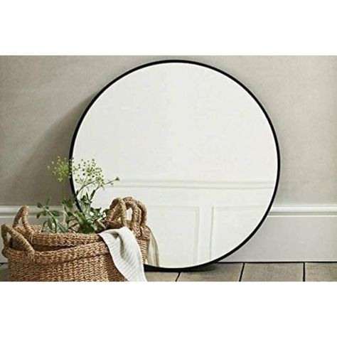 Black Rimmed Mirror, Smallest Bedroom, Small Round Mirrors, Full Length Mirror Wall, Vintage Candlesticks, London Apartment, Therapy Room, Black Rims, Beautiful Mirrors