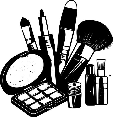 Black And White Makeup, Makeup Drawing, Black And White Vector, Drawing Stencils, Beautiful Locations Nature, White Image, Free Clip Art, Aesthetic Makeup, Illustration Vector